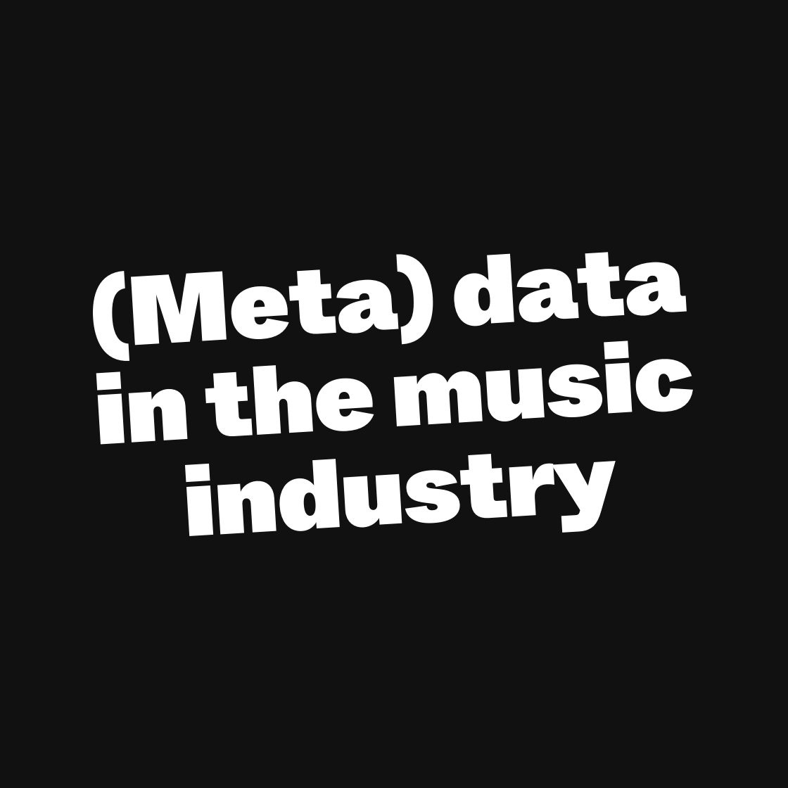 (Meta) data in the music industry