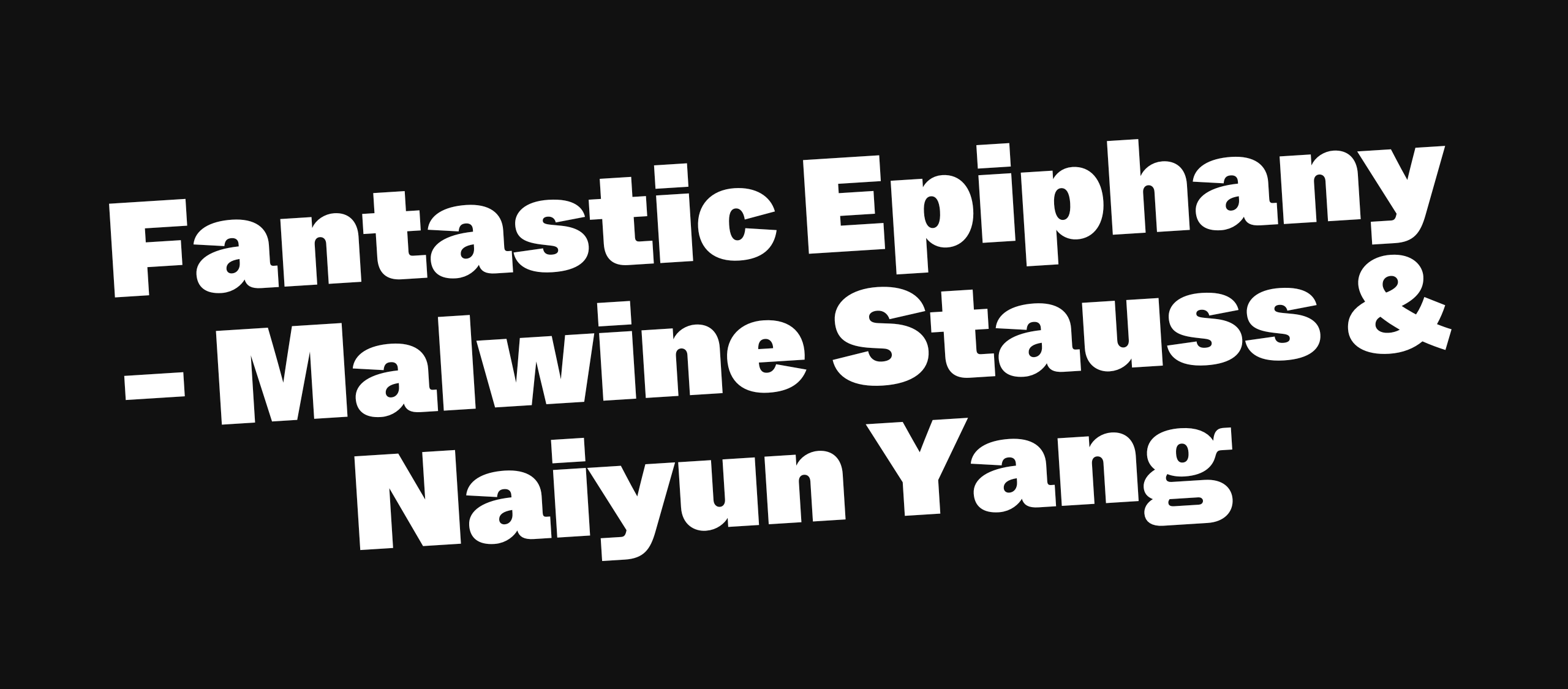 Fantastic Epiphany - Malwine Stauss & Naiyun Yang
